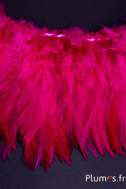 Frange coq - long. plumes 10-15 cm - fuchsia